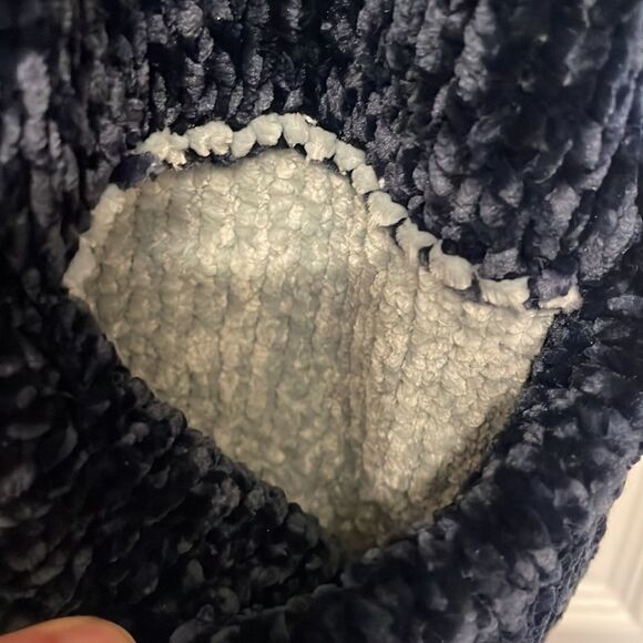 Anthropologie Moth Lily Navy Chenille Oversized Cardigan - Picture 8 of 9